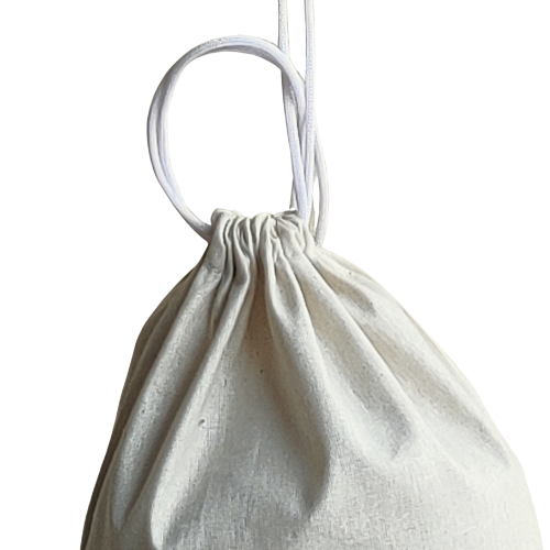 Stunning Teal Blue And White Combination Drawstring Bag With Chevron Print