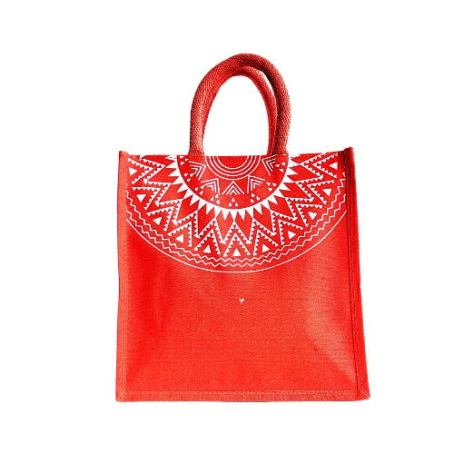 Attractive Red Houdstooth Printed Natural Body Wedding Gift Bag