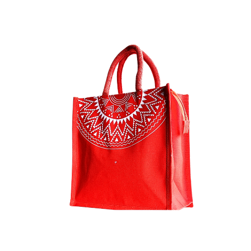 Attractive Red Houdstooth Printed Natural Body Wedding Gift Bag