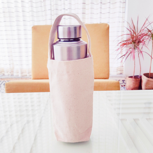 Classy Royal Blue And White Combination water bottle bag With Chevron Pattern Print
