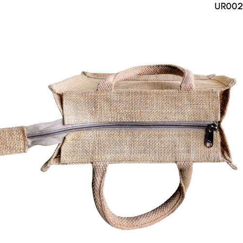 Natural Colour Jute Bag With a Sporty Cyclist Print