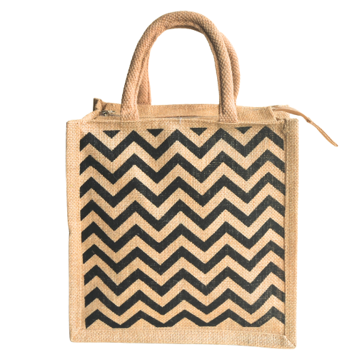 Stunning Teal Blue And White Combination Jute Bag With Yoga Pose Print