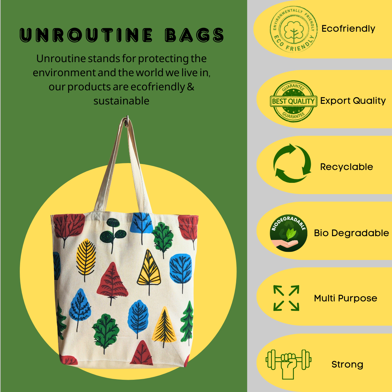 Canvas Shopping Bag - Leaf