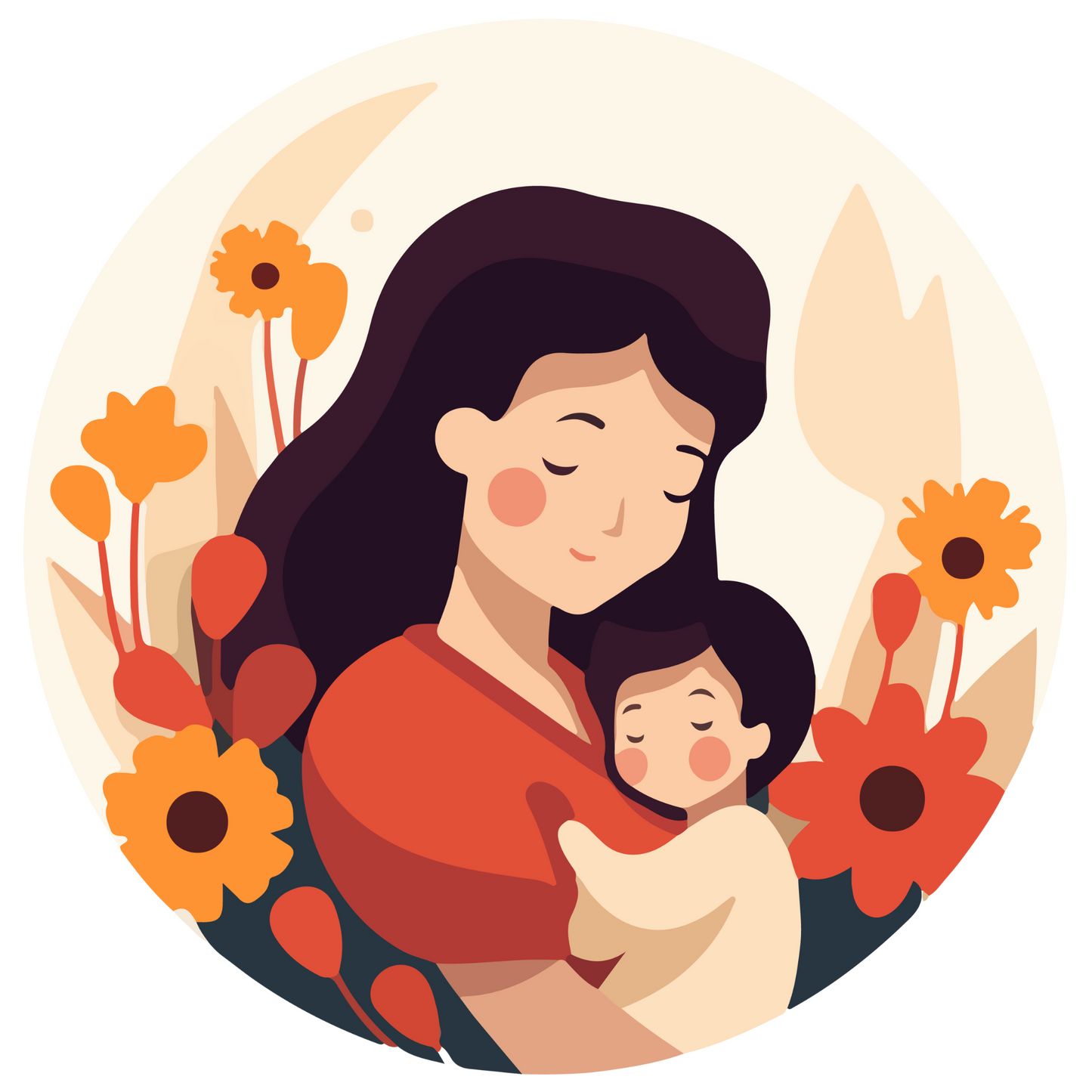 Black Canvas Tote Bag: Mom's Hug