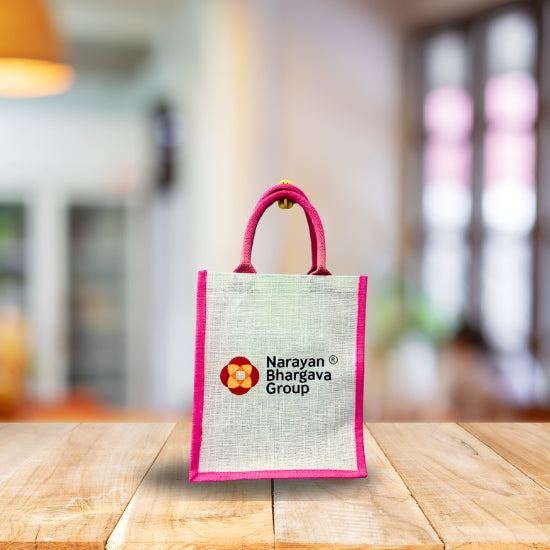 Jute Handbag With Logo