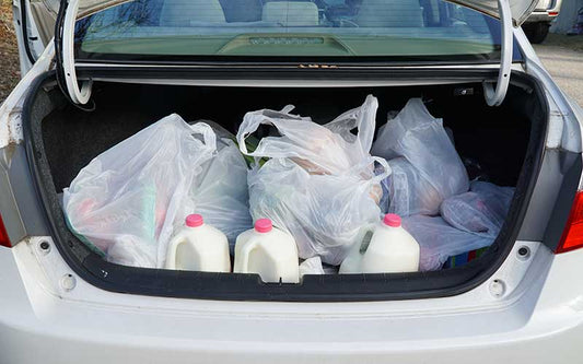 Car Filled With Plastic Bags