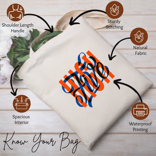 Eco-Friendly Premium Canvas Tote Bag With a Print Of Logo High-Five