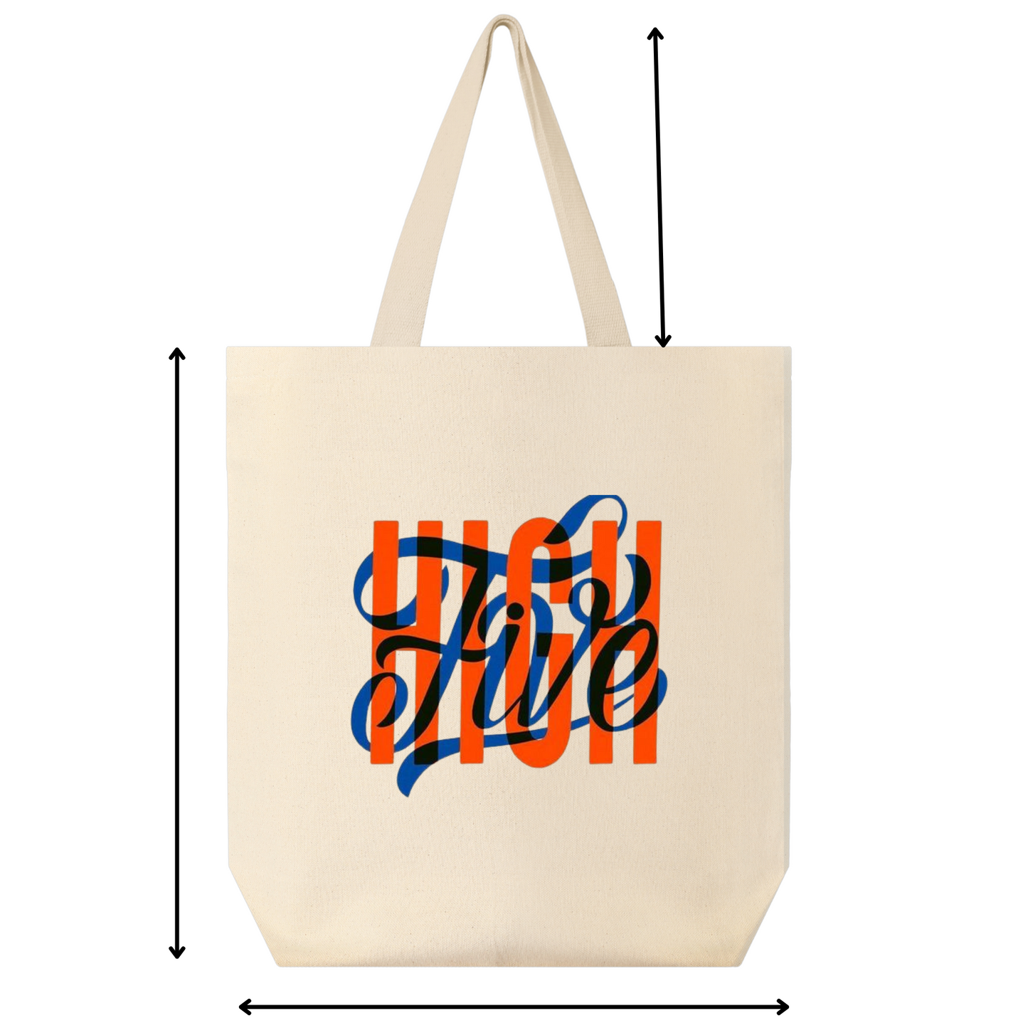 Eco-Friendly Premium Canvas Tote Bag With a Print Of Logo High-Five