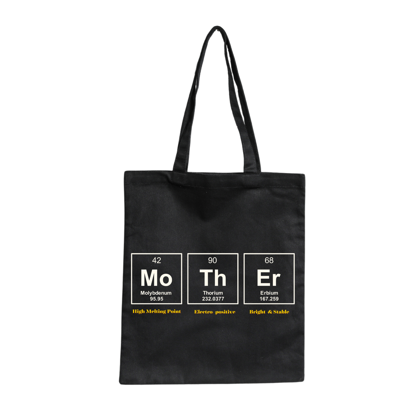 Black Canvas Tote Bag: Mom Chemistry